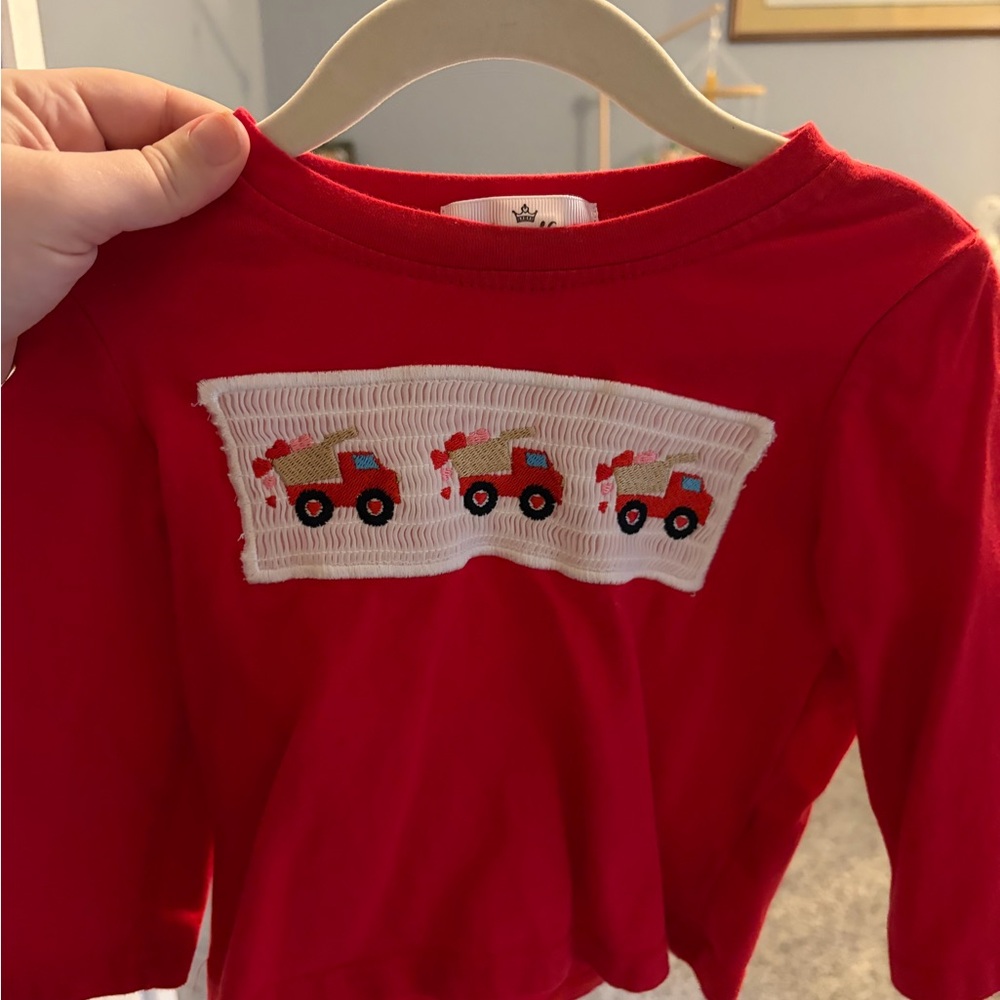 Red Kids Shirt with Truck Design